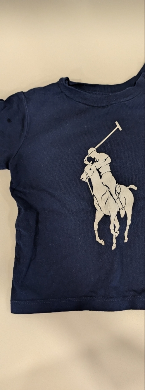 Ralph Lauren Navy Tee with White Polo Player Graphic